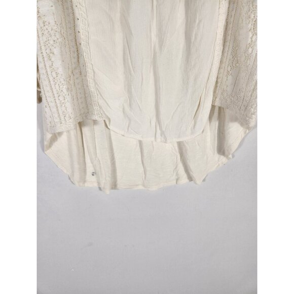 Knox Rose Womens Top Hi Low Cream Boho Lace Whimsy Fairycore XL - Picture 4 of 11